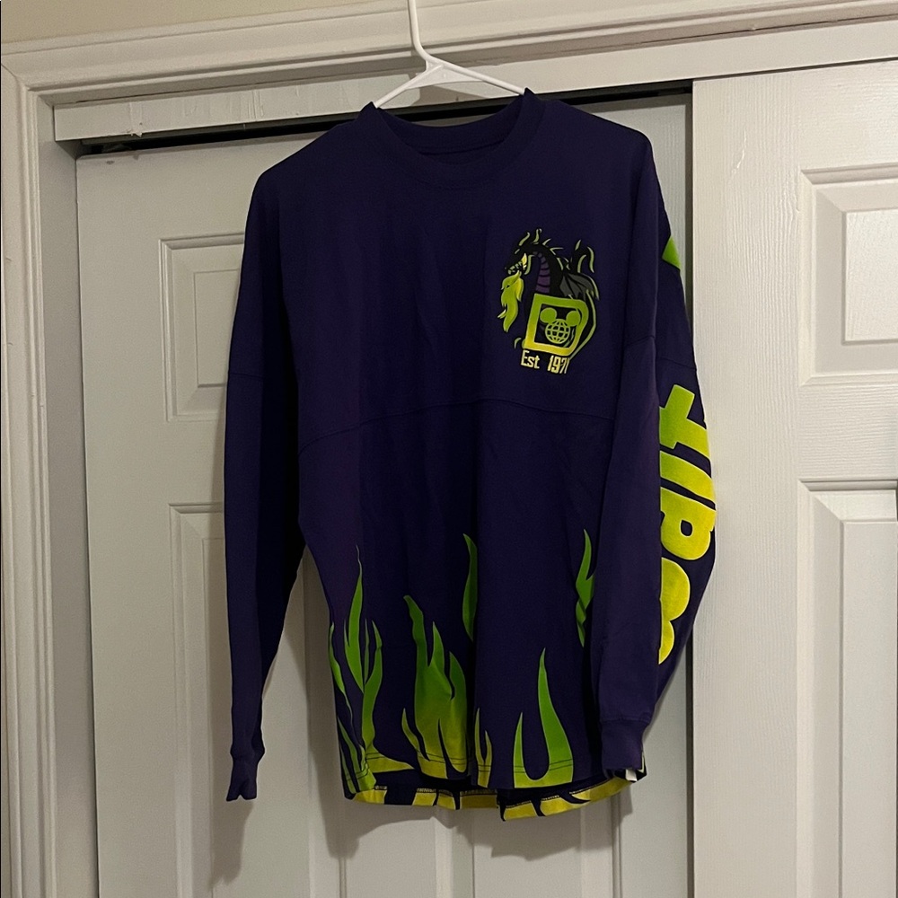 Disney Spirit Jersey Purple and Green Graphic Long Sleeve Shirt